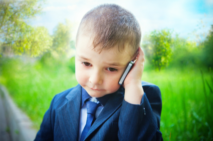 Little boy with mobile phone