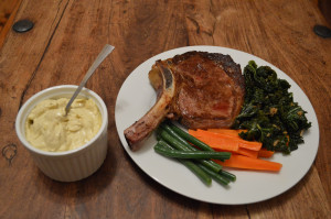 Blue Butter Rib Eye & Garlic Kale