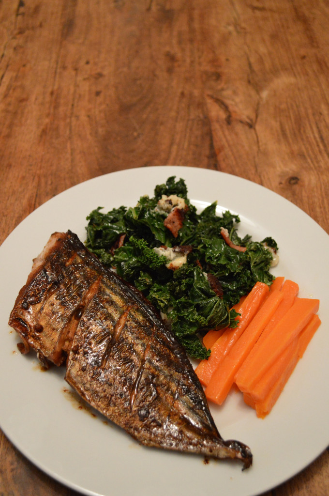 Bonito and smoky kale