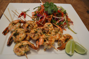 Coconut & Lime Prawns with Asian Salad