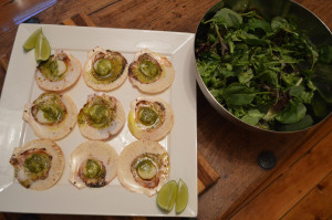 Lime & Coriander Scallops with Green Salad