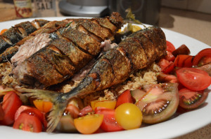 Mighty Mackerel with Tomatoes and Cauliflower Rice