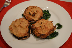 Almond and Artichoke Stuffed Mushrooms