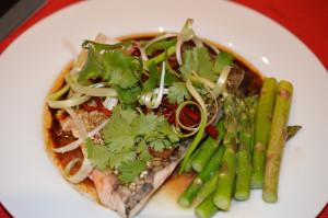 Barramundi with Tamari and Ginger Dressing