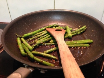 Almond asparagus and salmon 1