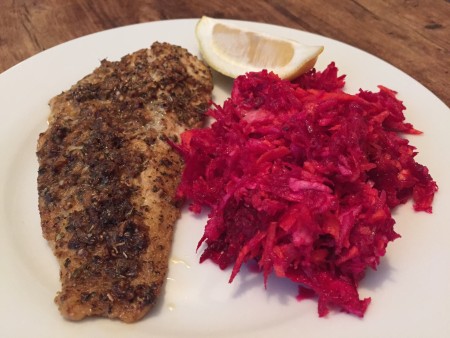 Fish beetroot salad