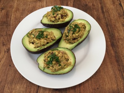 Sardine stuffed avocados