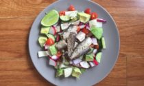 Sardine and avocado breakfast salad