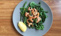 Green beans and prawns