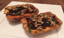 Vegan Wild-Rice-Stuffed Butternut Pumpkin