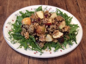 Quinoa, Roasted Eggplant and Apple Salad with Cumin Vinaigrette